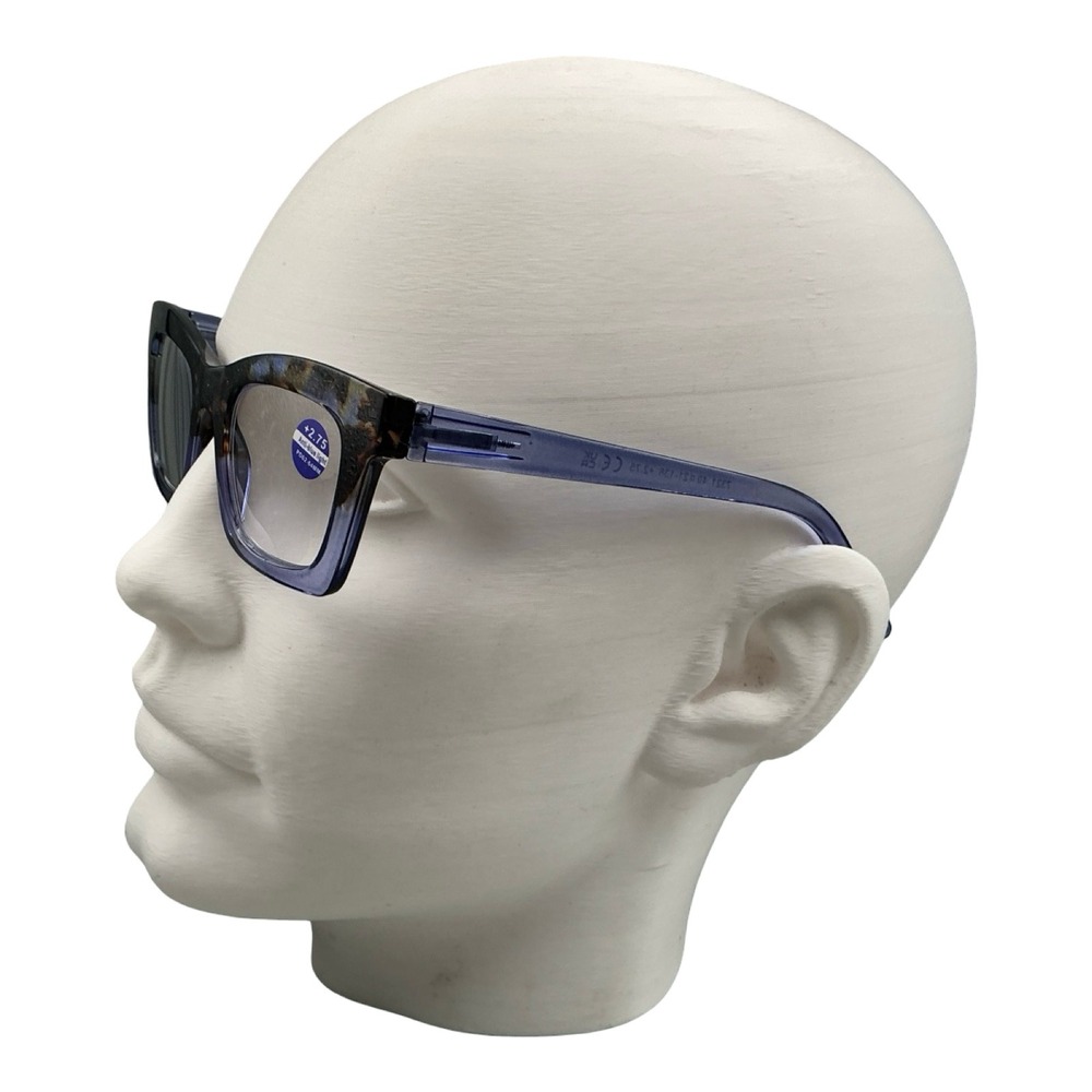 Blue Tortoise Cat Eye Reading Glasses +2.75 Anti Blue Light 7321 - Picture 2 of 5